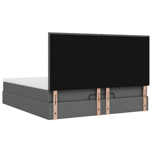 Ottoman Bett mit Matratze & LEDs 180x200 Dunkelgrau