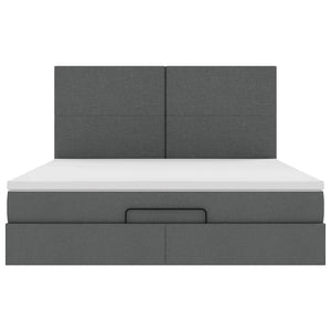 Ottoman Bett mit Matratze & LEDs 180x200 Dunkelgrau