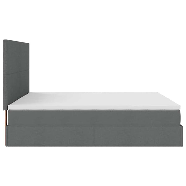 Ottoman Bett mit Matratze & LEDs 180x200 Dunkelgrau