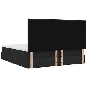 Ottoman Bett mit Matratze & LEDs 180x200 cm Schwarz