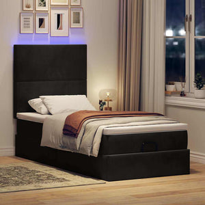 Ottoman Bett mit Matratze & LEDs 80x200 cm