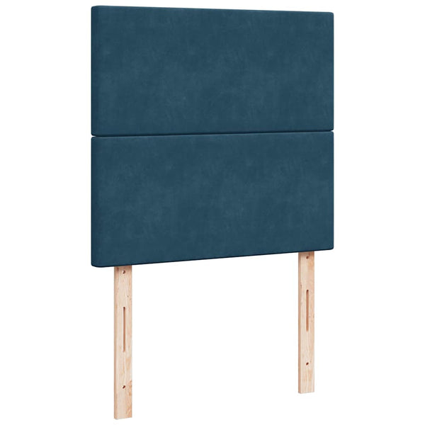 Ottoman Bett mit Matratze & LED Dunkelblau 90x190 cm