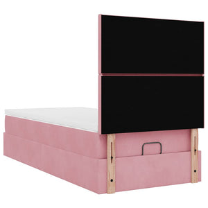 Ottoman Bett mit Matratze & LEDs Rosa 90x190 cm
