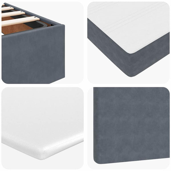 vidaXL Lit ottoman avec matelas et LED Gris foncé 90x200 cm Velours