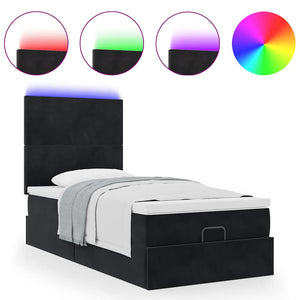 Ottoman Bett mit Matratze & LEDs 90x200 cm