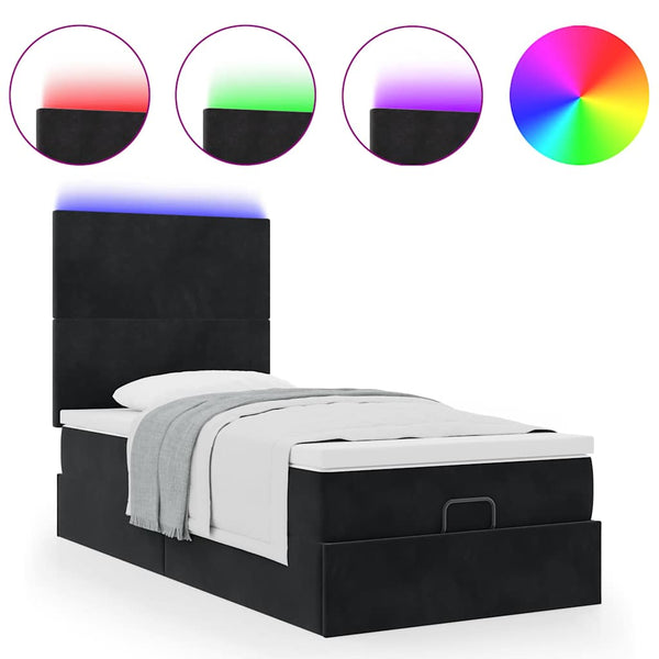 Ottoman Bett mit Matratze & LEDs 90x200 cm
