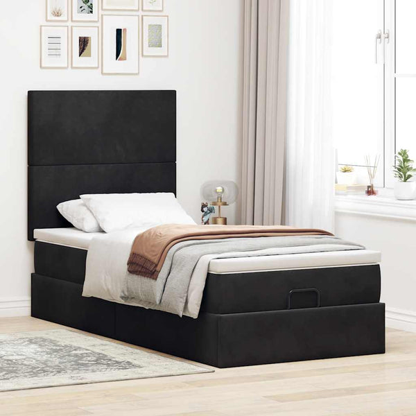 Ottoman Bett mit Matratze & LEDs 100x200 cm
