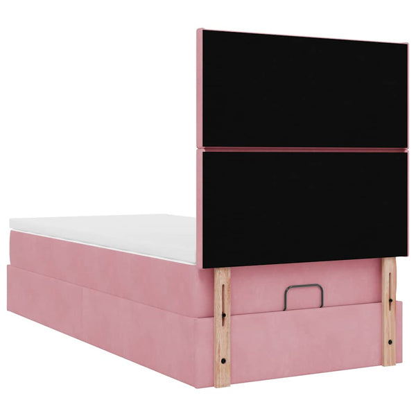 Ottoman Bett mit Matratze & LEDs Rosa 100x200 cm