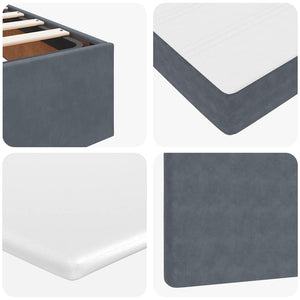 Ottoman Bett mit Matratze & LEDs Dunkelgrau Samt 120x190