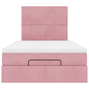 Ottoman Bett mit Matratzen & LEDs Rosa 120x190 cm
