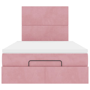 Ottoman Bett mit Matratzen & LEDs Rosa 120x190 cm