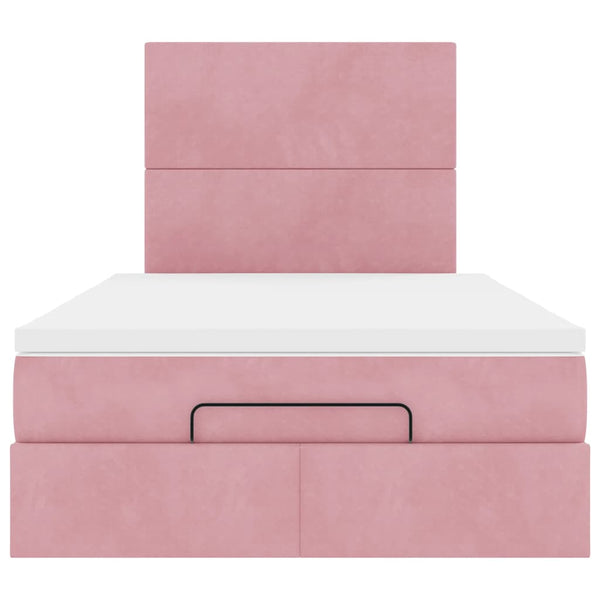 Ottoman Bett mit Matratzen & LEDs Rosa 120x190 cm