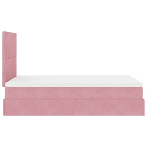 Ottoman Bett mit Matratzen & LEDs Rosa 120x190 cm
