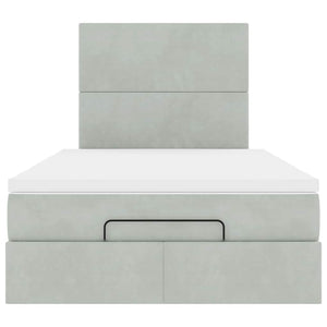 vidaXL Lit ottoman avec matelas et LED Gris clair 120x200 cm Velours