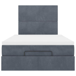 Ottoman Bett mit Matratze & LEDs Dunkelgrau 120x200 cm