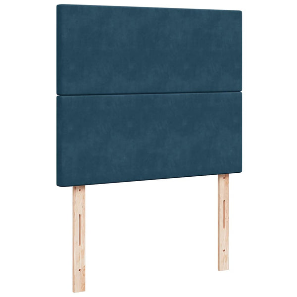 Ottoman Bett mit Matratze & LEDs Dunkelblau Samt 120x200