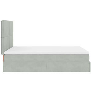 vidaXL Lit ottoman avec matelas et LED Gris clair 140x190 cm Velours