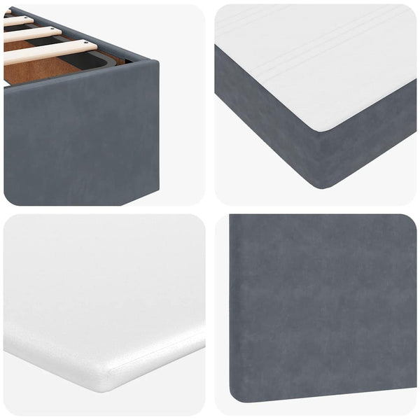 Ottoman Bett mit Matratze & LEDs Dunkelgrau 140x190 cm