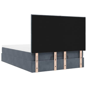 Ottoman Bett mit Matratze & LEDs Dunkelgrau 140x190 cm