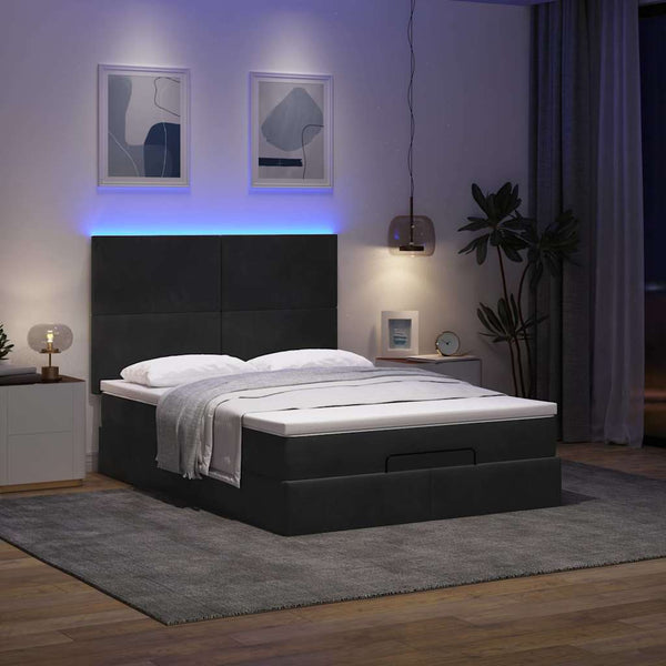 Ottoman Bett mit Matratze & LEDs 140x190 cm