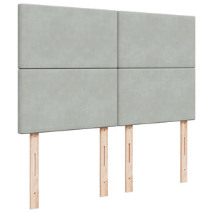 Ottoman Bett mit Matratze & LED Hellgrau 140x200 cm
