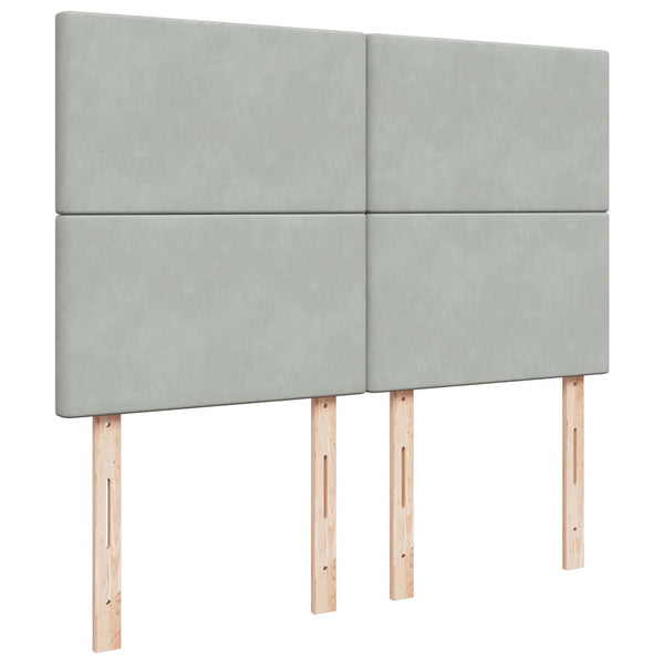 Ottoman Bett mit Matratze & LED Hellgrau 140x200 cm