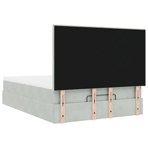 Ottoman Bett mit Matratze & LED Hellgrau 140x200 cm