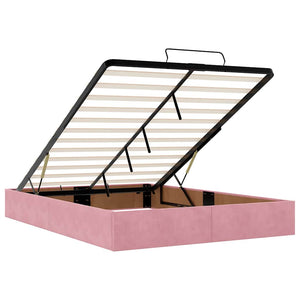 Ottoman Bett mit Matratze & LEDs Rosa 140x200 cm