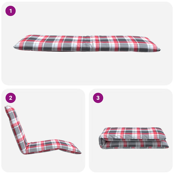 Klappbare Sonnenliege Rot Karomuster