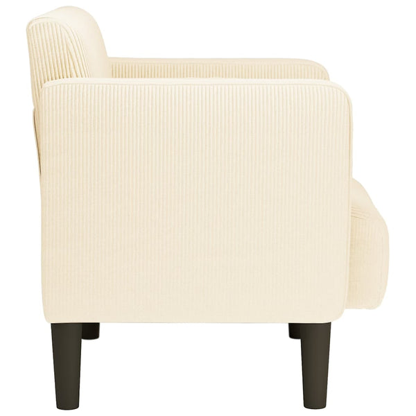 Sessel Creme Cordstoff Armlehnen 54 cm