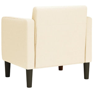 Sessel Creme Cordstoff Armlehnen 54 cm