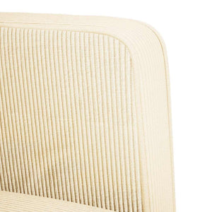 Sessel Creme Cordstoff Armlehnen 54 cm