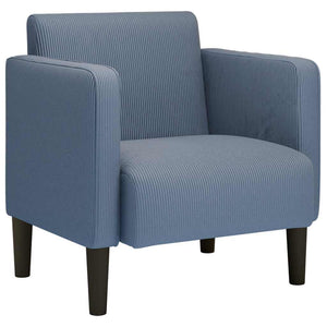 Blauer Cord Sessel mit Armlehnen