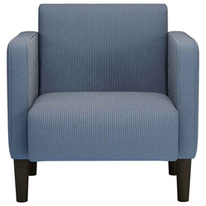 Blauer Cord Sessel mit Armlehnen