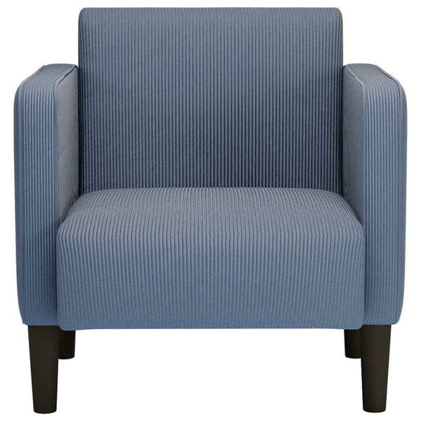 Blauer Cord Sessel mit Armlehnen