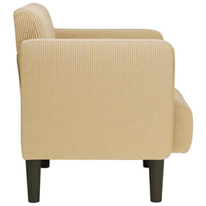 Graugrüner Cord Sessel mit Armlehnen 54 cm