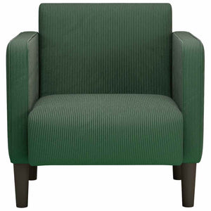 Dunkelgrüner Cord Sessel mit Armlehnen