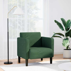 Dunkelgrüner Cord Sessel mit Armlehnen