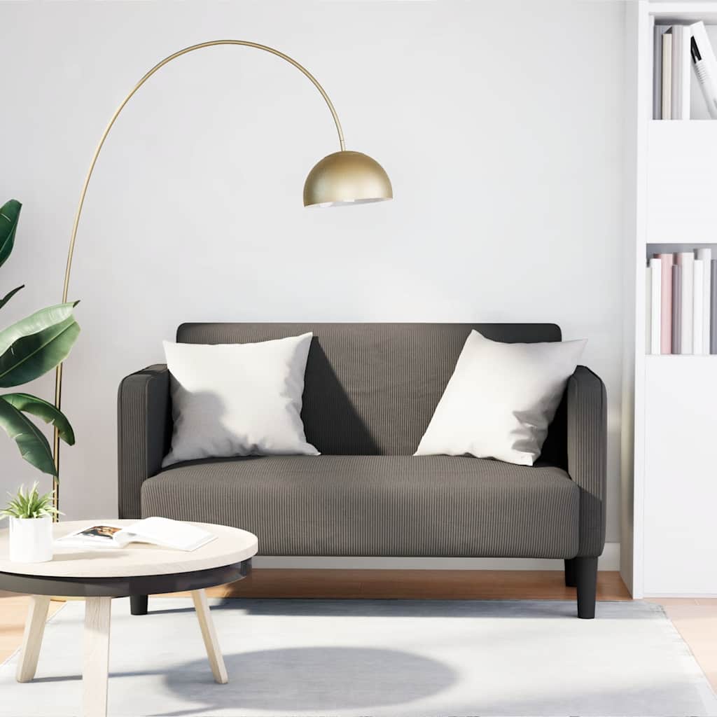 Zweisitzer Sofa Hellgrau Cord 109cm