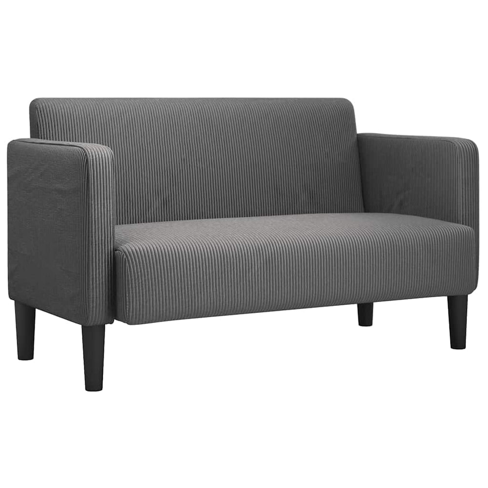 Dunkelgraues Cord Zweisitzer Sofa 109 cm