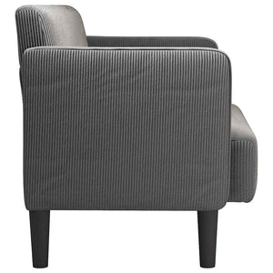 Dunkelgraues Cord Zweisitzer Sofa 109 cm