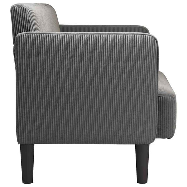 Dunkelgraues Cord Zweisitzer Sofa 109 cm