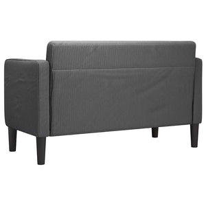 Dunkelgraues Cord Zweisitzer Sofa 109 cm