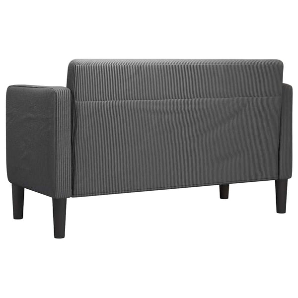 Dunkelgraues Cord Zweisitzer Sofa 109 cm
