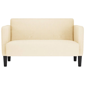 Creme Cord Zweisitzer Sofa 109 cm