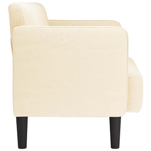 Creme Cord Zweisitzer Sofa 109 cm