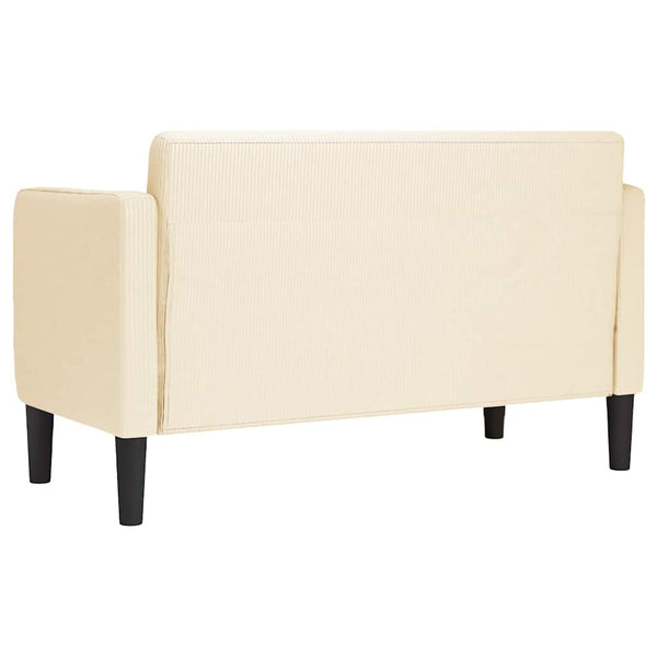 Creme Cord Zweisitzer Sofa 109 cm