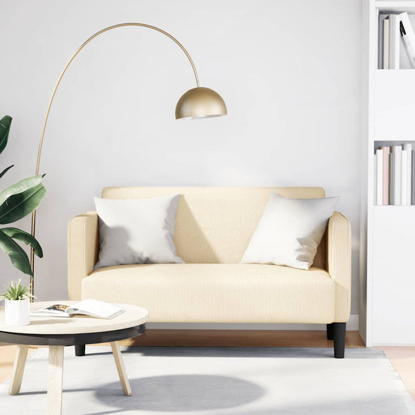 Creme Cord Zweisitzer Sofa 109 cm