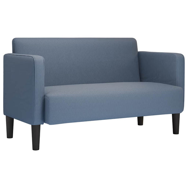 Blaues Cord Zweisitzer-Sofa, 109 cm