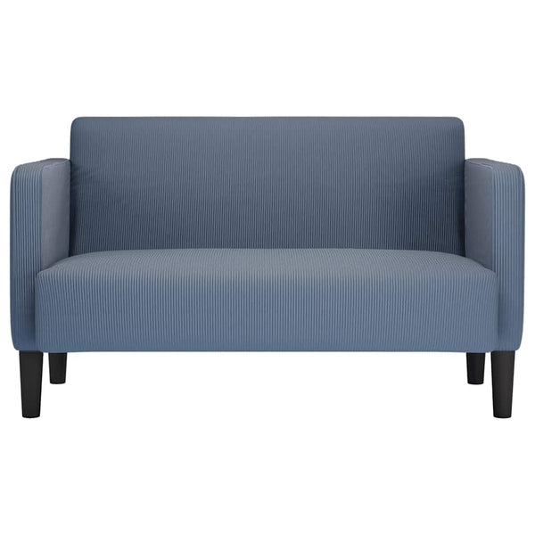 Blaues Cord Zweisitzer-Sofa, 109 cm
